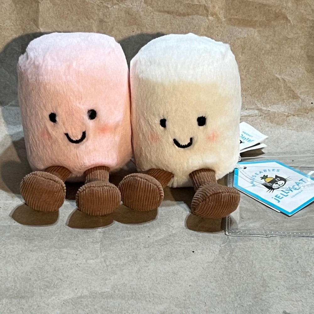 Jellycat Amuseable Marshmallows Pink White Plush Toy A2MARS - Picture 2 of 6